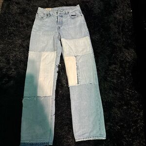 Stylish Patchwork Straight Leg Jeans